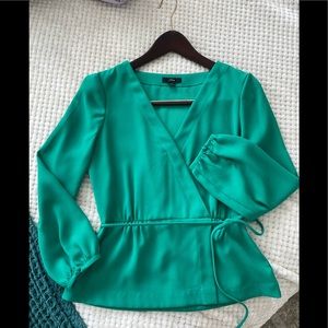 J. Crew Peplum Faux-Wrap Top